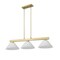 Z-Lite Cobalt Billiard, 3-Light, 14.25 In.W x 49.5 In.L x 10.5 In.H, Modern Gold/White Linen 152MGLD-AWL13 - alternate 2